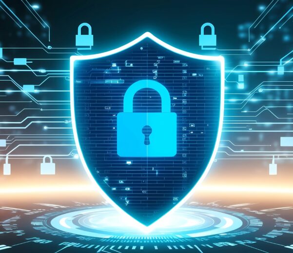 Free ai generated cybersecurity digital shield illustration